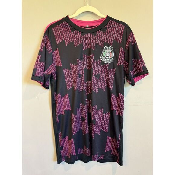Mexico 20 21 National Team Soccer Jersey Kit‎ Camiseta Adult Large Black Pink - Picture 1 of 4